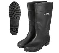 NEO TOOLS Botas de goma 39 - Gumischtifel unisex, impermeables, botas de lluvia, botas de jardín, transpirables, botines de goma, impermeables, color negro, talla 39-46, Negro , 42 EU