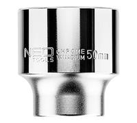 NEO TOOLS Cabeza hexagonal 3/4", 50 mm, acero CrV, DIN3124, certificado TÜV M+T, 25 años de garantía 08-315