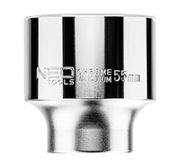 NEO TOOLS Cabeza hexagonal 3/4", 55 mm, acero CrV, DIN3124, certificado TÜV M+T, 25 años de garantía Neo 08-340