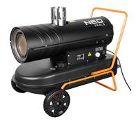 NEO TOOLS Calefactor de aceite 20 kW con conducto de escape, termostato 36L | Calentador de aceite, calentador de aceite indirecto, ventilador de aceite, cañón de calefacción diesel