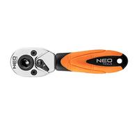 NEO TOOLS Carraca reversible profesional de 72 dientes, accionamiento de 1/4", trinquete combinado para puntas y llaves de vaso