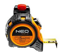 NEO TOOLS Cinta métrica de acero, 5 m x 25 mm, autostop, hebilla
