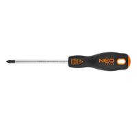 Neo Tools Destornillador de cruz PZ1 x 100 mm, S2, dureza de la punta del destornillador 56 HRC, punta magnética, mango triangular