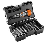 NEO TOOLS Destornillador inalámbrico micro-USB 3,6 V, ion de litio, velocidad de rotación 280 rpm, portaherramientas de 6,35 mm (¼"), par máximo 2,1 Nm, 0,16 kg, accesorios: puntas cortas, puntas