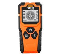 NEO TOOLS Detector con Pantalla 3 en 1, Profundidad máxima de exploración: Metales ferrosos 100 mm, Metales no ferrosos 80 mm, Cables Conductores de Corriente 50 mm, Madera 20 mm, batería 1 x 9 V, IP