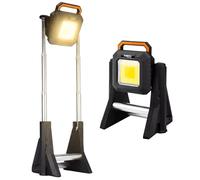 NEO TOOLS Foco telescópico con batería, 3000 lúmenes, COB LED, con banco de energía, selección de temperatura de color y trípode, luz de trabajo para taller, obras y exteriores
