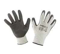 Neo Tools Guantes de protección contra cortes, 4 x 43D, revestimiento de nitrilo, sin costuras, guantes industriales disponibles en talla 8, 100% poli
