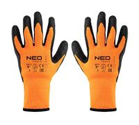 NEO TOOLS Guantes de trabajo aislados, poliéster recubierto de látex, EN ISO 13997 X, resistente a la abrasión, resistente a los cortes con objetos afilados, resistente al desgarro, revestimiento