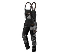 NEO TOOLS HD Slim Pantalones de trabajo, bolsillos, 60% algodón, ajustados, rodillas perfiladas, costuras triples, aberturas de pierna desmontables, extensión de pierna, cintura elástica, reflejo (XL)