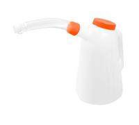 NEO TOOLS Jarra de llenado con boquilla flexible y tapa, 1-5 l, vaso medidor/jarra de llenado para aceite, etc., color blanco, para cambio de aceite, a prueba de roturas, para coche, taller, PE (5 l)