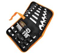 NEO TOOLS Juego de Herramientas para Motocicleta - 25 Piezas. - Caja Blanda; para Motocicletas de Diferentes Marcas y Modelos; para Profesionales y Bricolaje. Uso Universal; 5 Llaves combinadas, 4