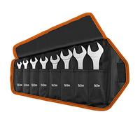 NEO TOOLS Llave de boca doble superfina, 5,5 x 27 x 3 mm, juego de 8 piezas, acero al carbono endurecido, inoxidable, tamaños: 5,5 x 7 mm, 8 x 9 mm, 10 x 12 mm, 11 x 13 mm, 14 x 17 mm, 16 x 18 mm, 19