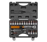 NEO TOOLS Llave dinamométrica bidireccional, juego de 21 unidades, llaves dinamométricas de 14, puntas a tuerca de 14, altura de 5 x 100 mm, extensión