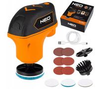 NEO TOOLS Mini Multifunk. Mini pulidora de 4 V, set con accesorios, lijadora, pulidora multifunción, tiempo de funcionamiento: hasta 45 min, velocidad máxima: 1800 min-1