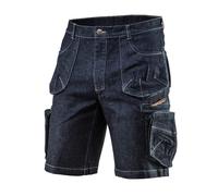 Neo Tools Pantalones Cortos de Trabajo para Hombre, Costuras reforzadas, 98% algodón, 2% Elastano, 410 g/m2, Fabricado según la Norma EN ISO 13688:2013, Certificado CE, Denim, Talla XL