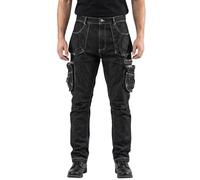 Neo tools pantalones de trabajo de 5 bolsillos vaquero, negro, 98% alg
