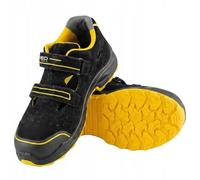 NEO TOOLS Sandalias de seguridad S1 ESD, zapatos de trabajo con tapa compuesta, clase de protección S1 FO SR, sandalias de trabajo de piel transpirables, cierre de , construcción ligera, negro y