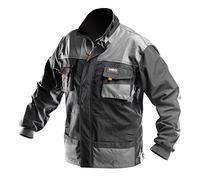 NEO TOOLS Chaqueta de trabajo profesional, serie HD, bolsillos reforzados y multifuncionales, zonas reflectantes, funda para smartphone EN ISO 13688:2013, negro/gris, tallas S-XXL