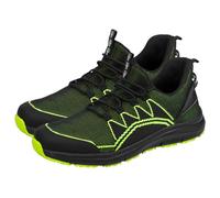 NEO TOOLS Zapatos de seguridad con puntera de acero, zapatos de trabajo para hombre, clase de protección SB SR talla 39-47, antideslizantes, transpirables, suela de espuma EVA, negro y verde, 43 EU