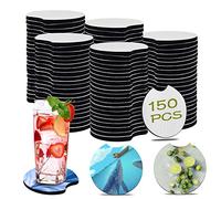 NEOACT 150 Posavasos Redondos de Neopreno Negro para Coche, 2.75 Pulgadas, Resistentes al Calor, Manualidades, Juego de Regalo