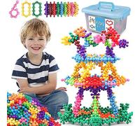 NEOACT - Juego de 600 bloques de construcción para conectar juguetes de plástico sólido, juguetes educativos para niños, niños y niñas, Aged 3+, fomentar las habilidades motoras finas y el
