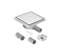 Neodrain Canaleta de ducha cuadrada de acero inoxidable con sifón de 360°, filtro de pelo, filtro de pelo 2 en 1, desagüe de ducha, 15 x 15 cm