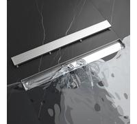 Neodrain Canaleta de ducha de acero inoxidable de 80 cm con 2 desagües de ducha, sifón de 360°, extraplano, con filtro antiolores, para baño, exterior