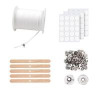 Neodtx Mecha para velas, 6100 cm, juego de mechas para velas, color blanco, con 100 soportes para mecha para velas de comunión, Navidad, fabricación de velas (blanco)