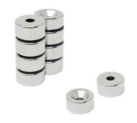 Neodymium Magnet Para Artes, Manualidades, Fabricación de Modelos, Bricolaje, Pasatiempos, Oficina Y Hogar - 15mm de Diámetro x 7.5mm de Espesor x 4.2mm C/Fregadero - 5.7kg - Sur - Paquete de 20