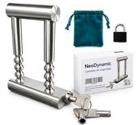 NeoDynamic | Candado rejas ballesta | Candado puerta exterior 5 posiciones | De regalo un candado pequeño y bolsa de transporte