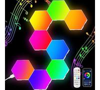 Neoglint 8 Pcs Panel Led Hexagonal,conexión Bluetooth,App de Soporte Y Control Remoto,Hexagonal Led Pared Luces Diy,Modo de Sincronización de Música,adecuado Para Decorar Dormitorios Y Salas De Juegos
