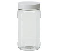 neoLab 10 botellas transparentes de boca ancha, 1000 ml, 175 mm de altura, con tapón de polipropileno, transparente