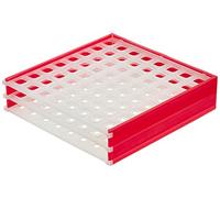 Neolab 2 1642 Rack para EPPIS, Kryor Eye, 8 x 8 In, Polipropileno - Rojo/Blanco