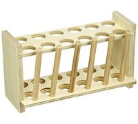 neoLab Marco de tubos de ensayo de madera con 6 varillas para 2 x 6 vasos, diámetro del agujero de 20 mm