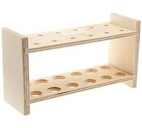 NeoLab Marco de tubos de ensayo de madera para 2 x 6 vasos largos, diámetro del agujero de 20 mm.