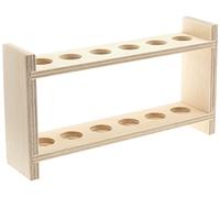 neoLab Marco de tubos de ensayo de madera para 6 vasos, diámetro del agujero 20 mm