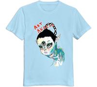 Neolboos Men's Art Angels Grimes Street Wear Short Sleeve T Shirt Blue Men's