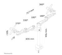 Soporte de mesa para pantallas planas (27) Plata - NEWSTAR