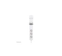 Neomounts DS22-840WH6 Toma de corriente de sobremesa con abrazadera y puertos USB-C y USB-A, color blanco
