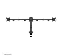 Neomounts Nero Quick Fix Brazo de monitor para 3 monitores negro (con abrazadera y pasacables de escritorio)