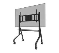 Neomounts FL50-575BL1 Carro Multimedia con Ruedas para TV 65-115", Acero Negro, 125 kg, VESA, 5 Años Garantía, Soporte de Suelo Móvil