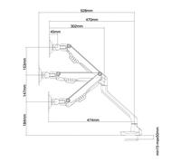 Newstar Soporte de escritorio para monitor - Soporte para televisor (8 kg, 25,4 cm (10"), 81,3 cm (32"), 100 x 100 mm, Ajustes de altura, Blanco)
