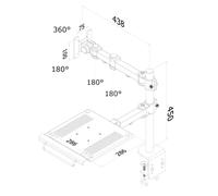 FPMA-D960NB - Soporte del monitor, 1 pantalla y 1 cuaderno, soporte de mesa