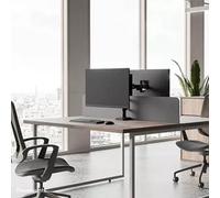 Neomounts Nero Quick Fix Brazo de monitor para 1 monitor, negro (con abrazadera y pasacables de escritorio)