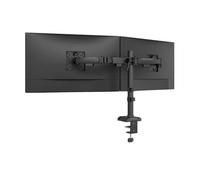 Neomounts Nero Quick Fix Brazo de monitor para 2 monitores negro (con abrazadera y pasacables de escritorio)
