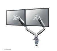 Neomounts Newstar NM-D750DSILVER Full Motion Dual Soporte de Escritorio (Abrazadera y Ojal) para Dos Pantallas de Monitor de 10-32 Pulgadas, Altura Ajustable (Muelle de Gas) - Plata