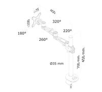 Soporte de pantalla LCD para escritorio NEWSTAR - Plata - 10" a 30" - Altura regulable