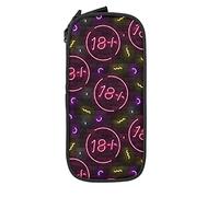Neon 18 + Sign Night Club Fashion Pencil Case Organizador Bolsa de Cosméticos Bolsa para Plumas para Escuela Media/Secundaria Universidad Oficina, color, 5.0cm*10.5cm*20.5cm, Estuche para lápices