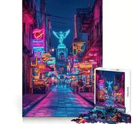 Neon Angel Alley, México Rompecabezas para Adultos 1000 Piezas Logic Boost Toy Group Joy Premium Edge Bday Surprise (50x75cm)
