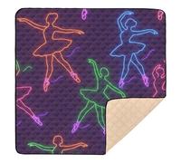 Neon Ballet Dreams - Tapete de juego antideslizante grande para bebés en interiores y exteriores, cómodo tapete para gatear, para bebés y niños pequeños, 50 x 50 pulgadas